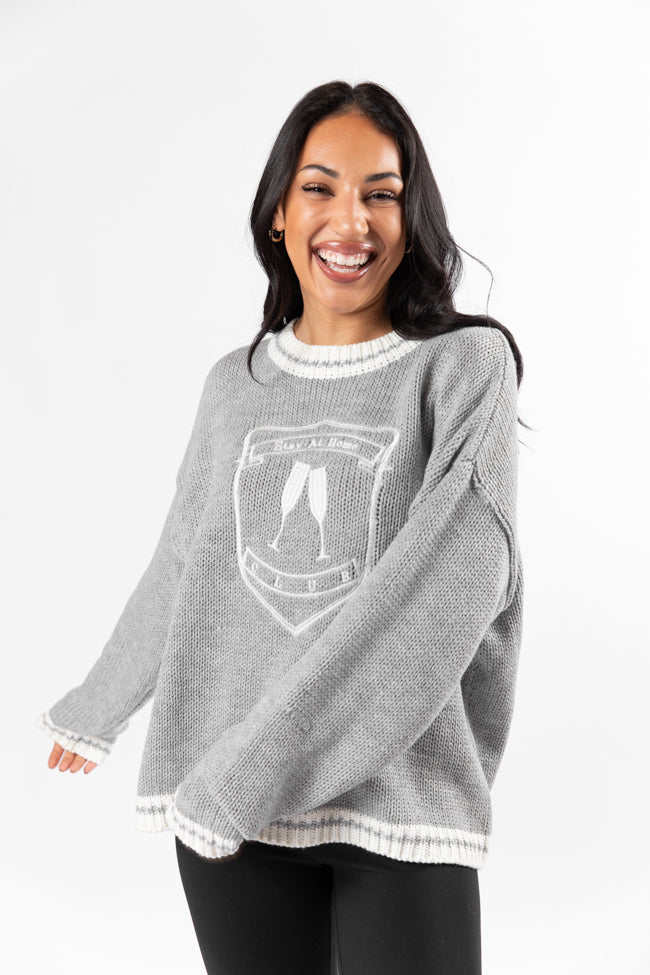 Stay At Home Club Grey Sweater SALE