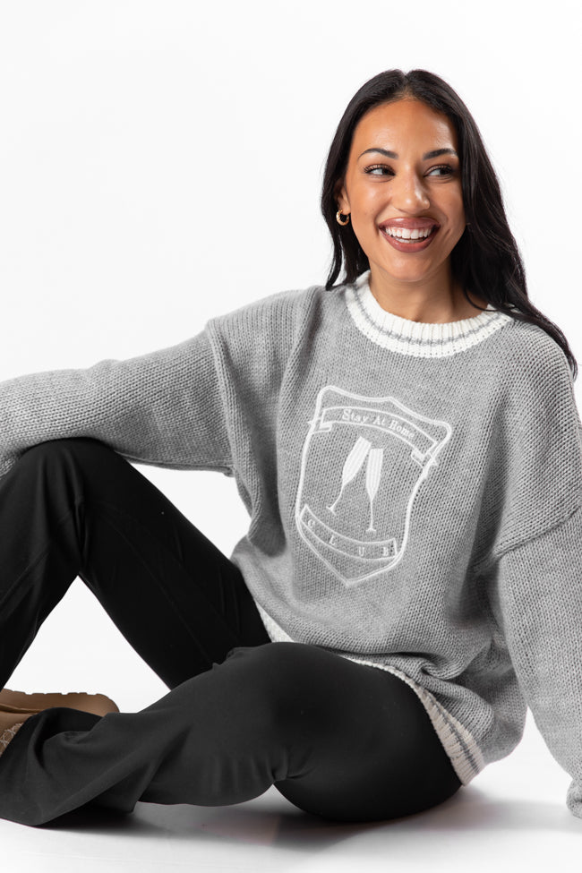 Stay At Home Club Grey Sweater SALE