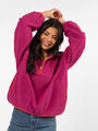 Outside The Box Magenta Contrast Trim Fleece Pullover SALE