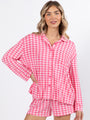 On A Cloud In Pink Houndstooth Pajama Set