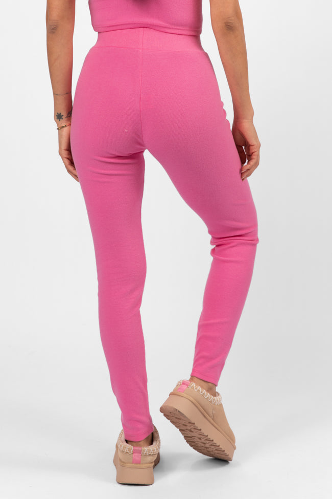 Outta Sight Pink Brushed Rib Leggings