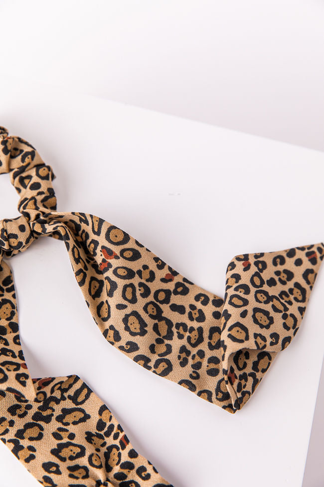 Leopard Bow Scrunchie