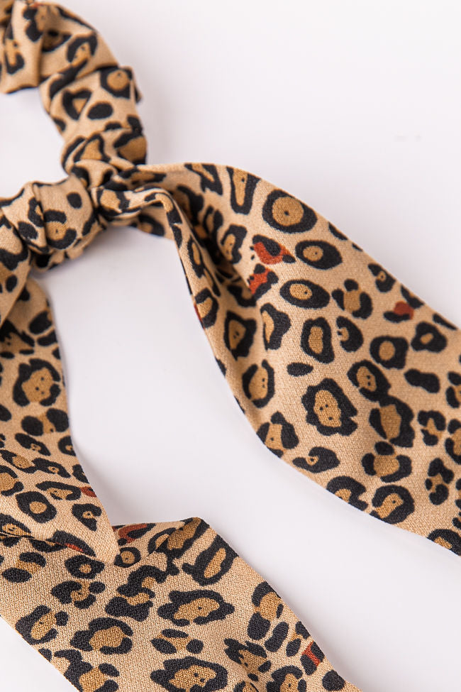 Leopard Bow Scrunchie