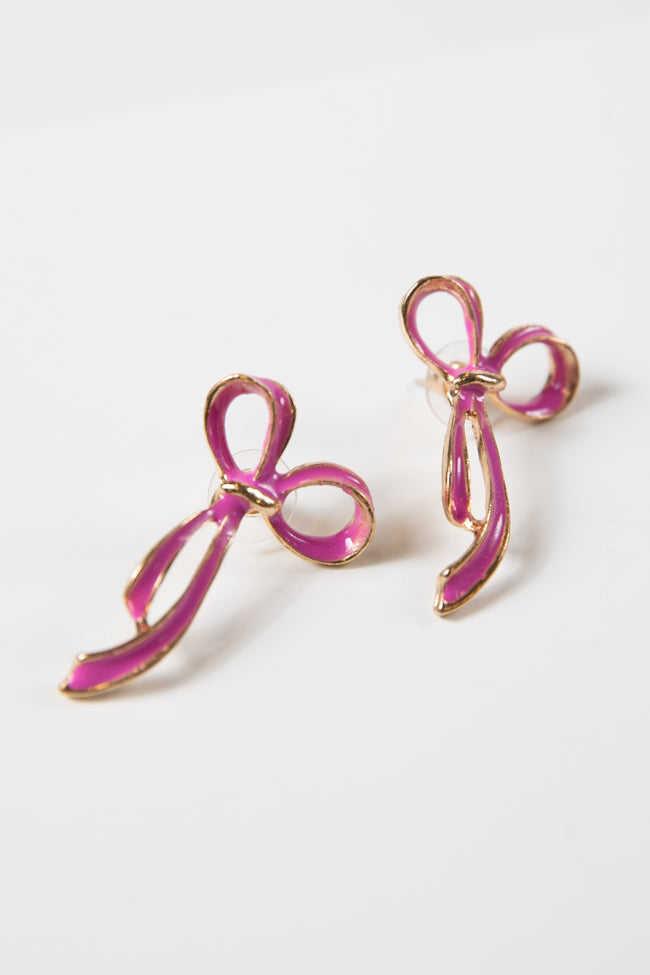 Pink Bows Earrings