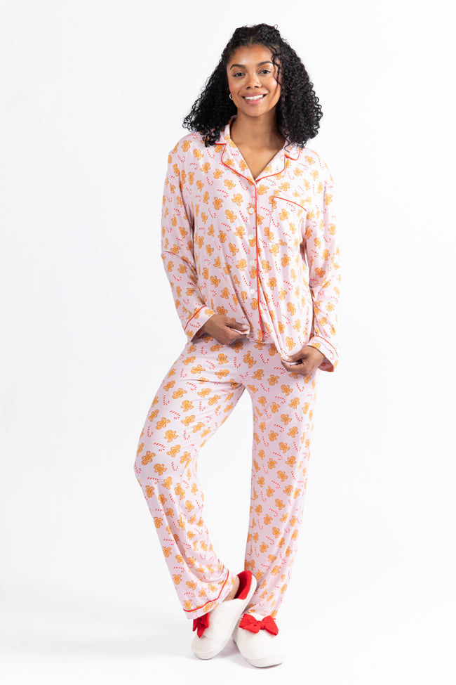 Under The Stars In Neutral Gingerbread Bamboo Pajama Top Macy Blackwell X Pink Lily