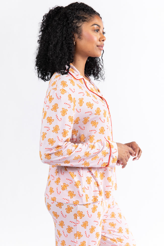 Under The Stars In Neutral Gingerbread Bamboo Pajama Top Macy Blackwell X Pink Lily