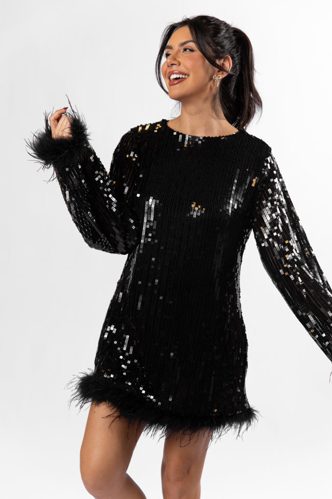 As You Know Black Sequin Swing Dress - Coming Soon