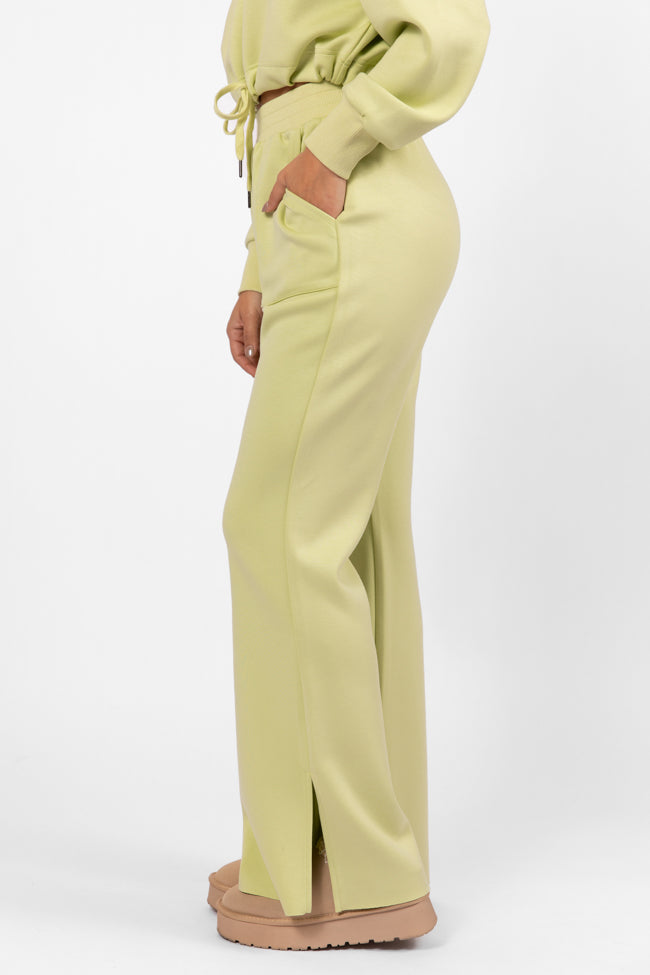 Only One Lime Wide Leg Pull On Pants