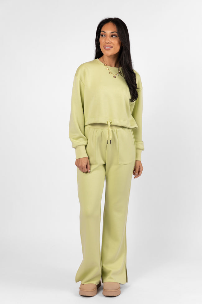 Only One Lime Wide Leg Pull On Pants