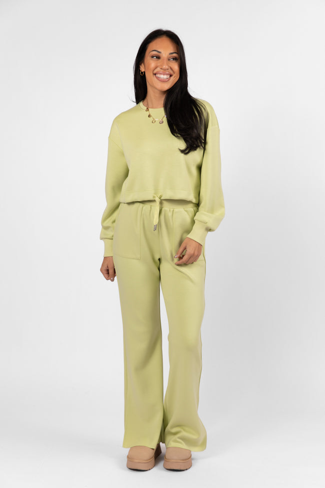 Only One Lime Drawstring Hem Pullover