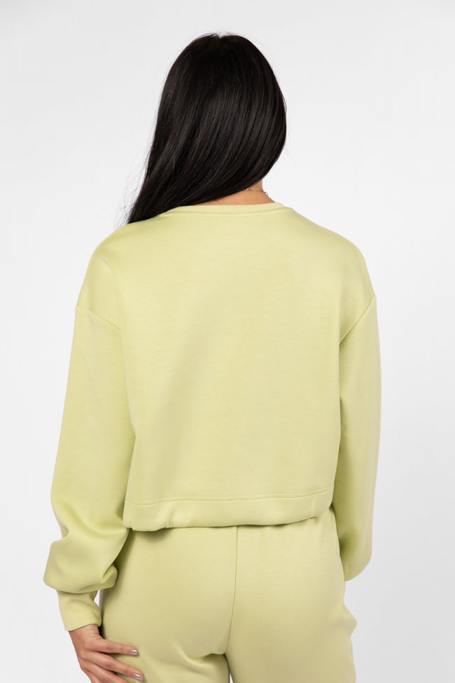 Only One Lime Drawstring Hem Pullover