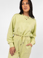 Only One Lime Drawstring Hem Pullover