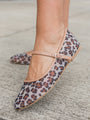 Mary Jane Mesh Leopard Ballet Flats