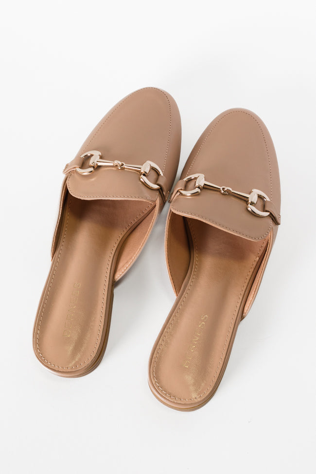 Sabrina Beige Slip-On Leather Mule