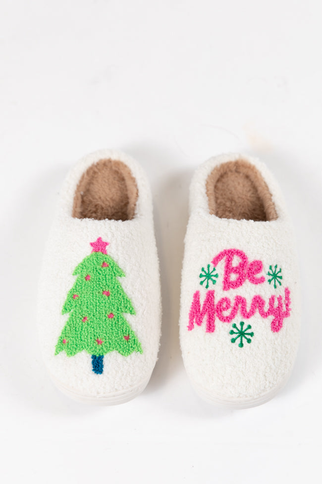 Be Merry Ivory Slippers