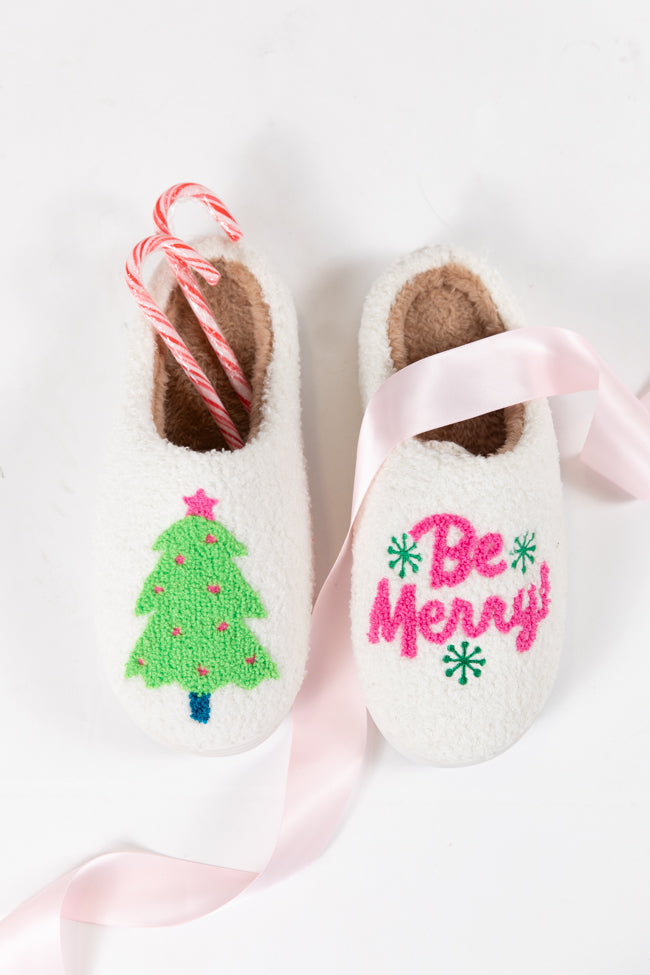 Be Merry Ivory Slippers