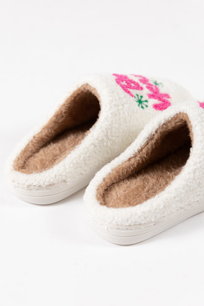 Be Merry Ivory Slippers