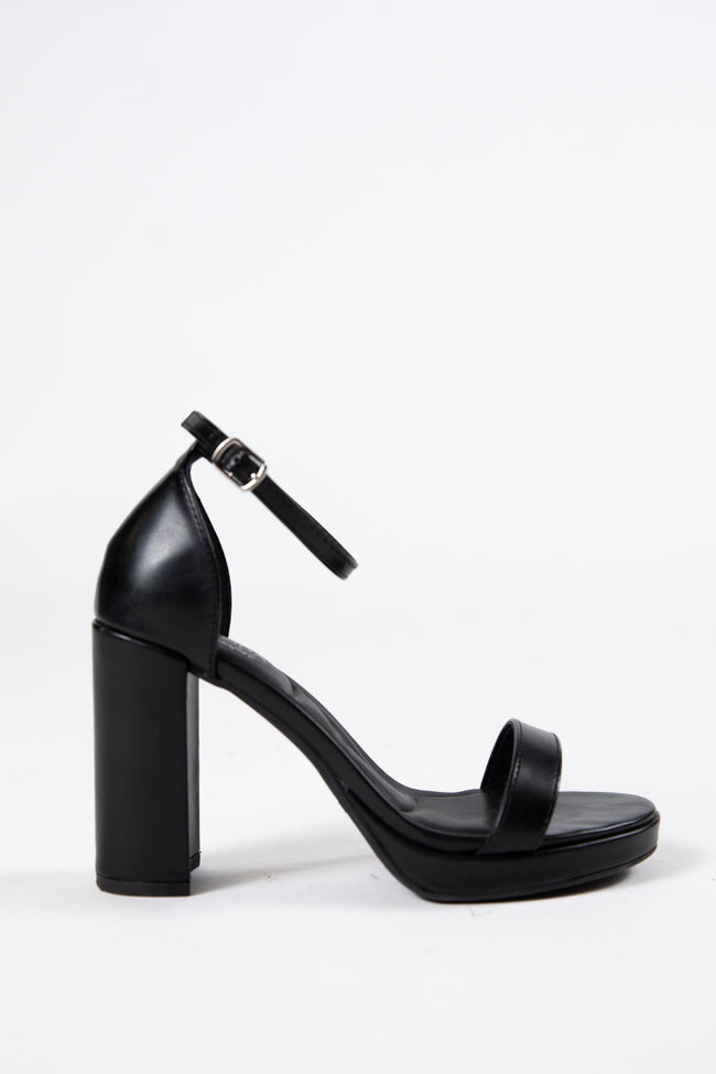 Shivani Black Leather Heel