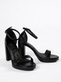 Shivani Black Leather Heel