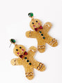 Christmas Glitter Gingerbread Man Earrings