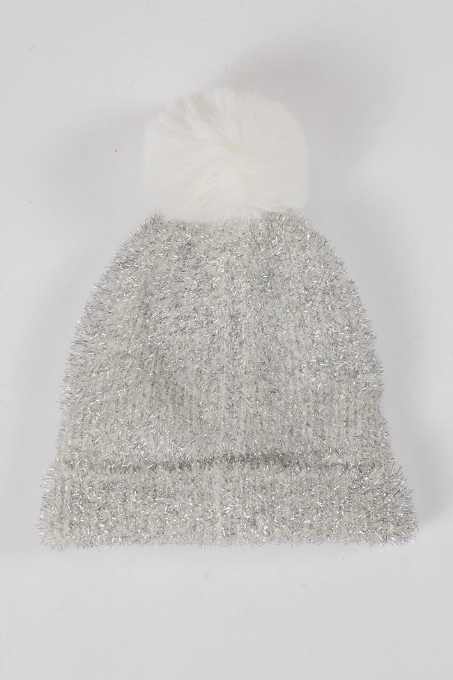 Lurex Mixed Pom Pom Beanie