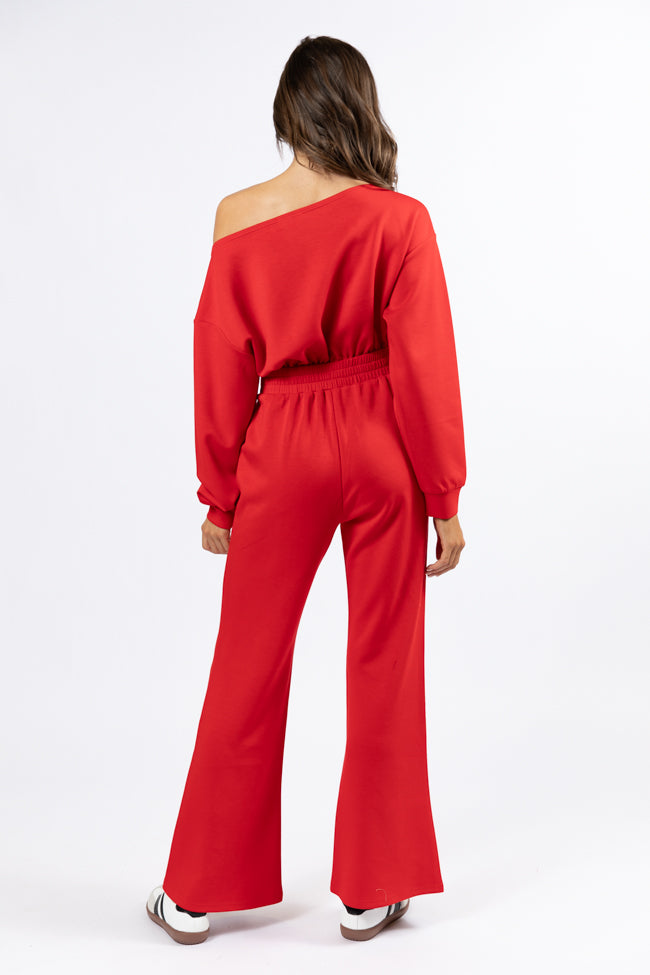 Wear It Out Red Boat Neck Jumpsuit