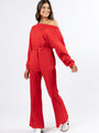 Wear It Out Red Boat Neck Jumpsuit