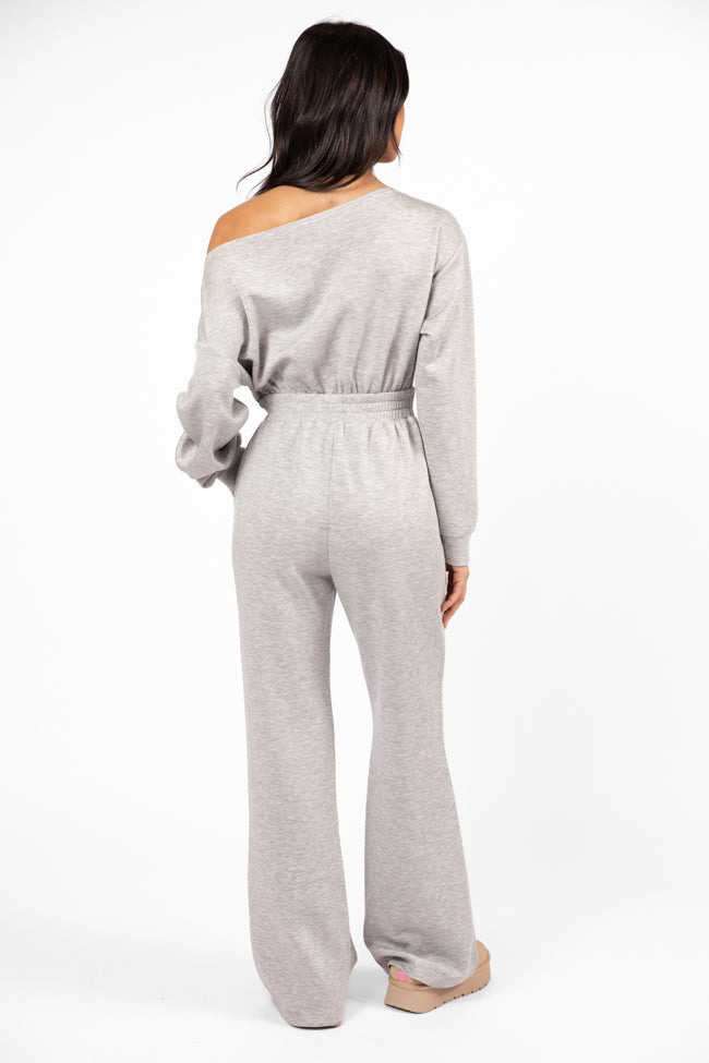 Wear It Out Heather Grey Boat Neck Jumpsuit