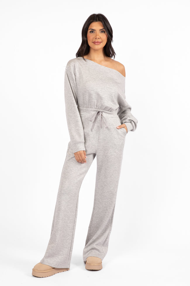 Wear It Out Heather Grey Boat Neck Jumpsuit