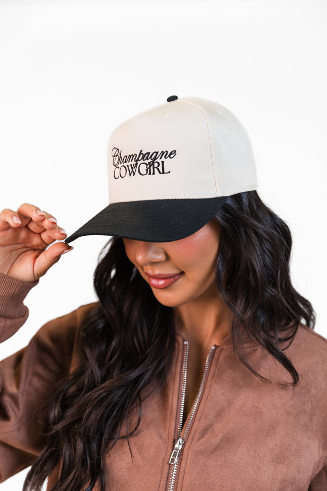 Champagne Cowgirl Black and Natural Trucker Hat