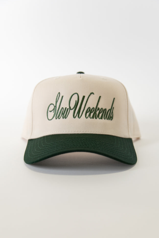 Slow Weekends Dark Green and Natural Trucker Hat