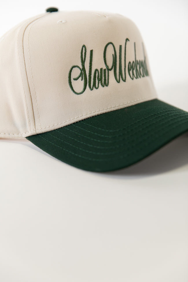 Slow Weekends Dark Green and Natural Trucker Hat