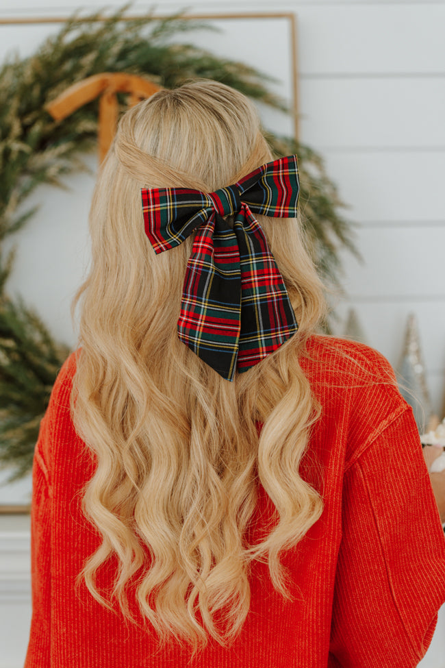 Plaid Christmas Hair Bow Macy Blackwell X Pink Lily