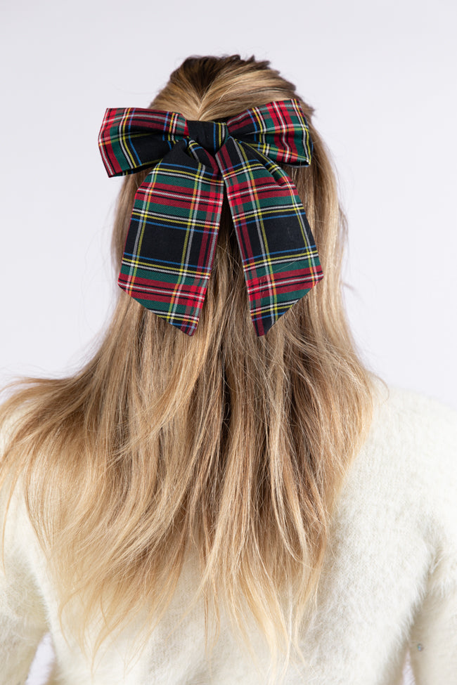 Plaid Christmas Hair Bow Macy Blackwell X Pink Lily