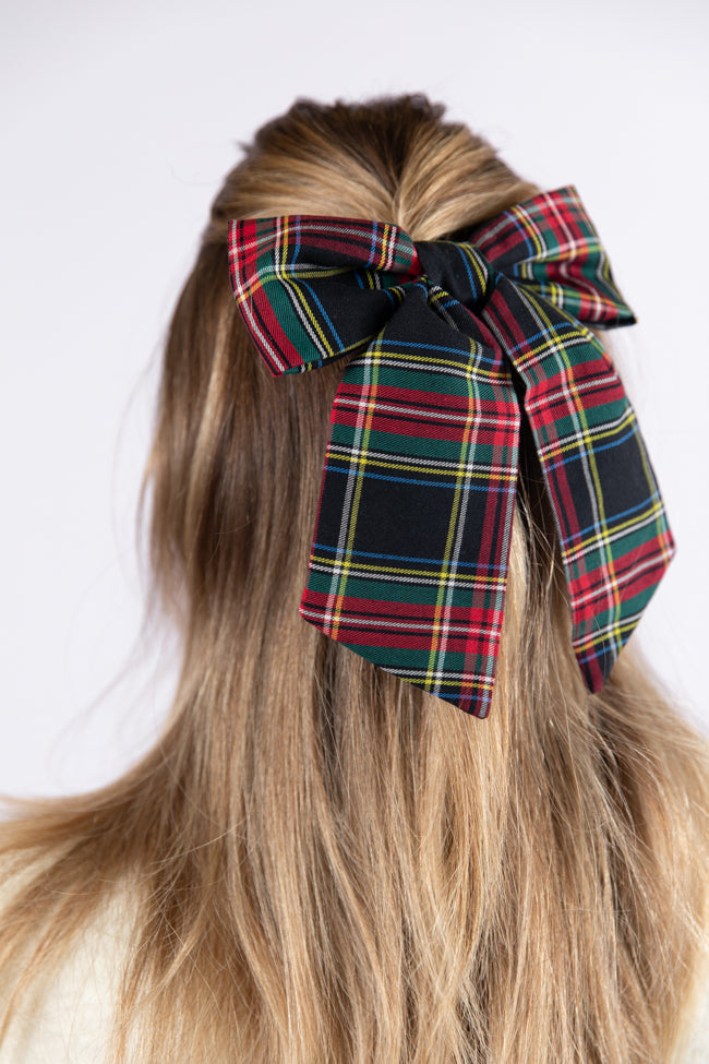 Plaid Christmas Hair Bow Macy Blackwell X Pink Lily