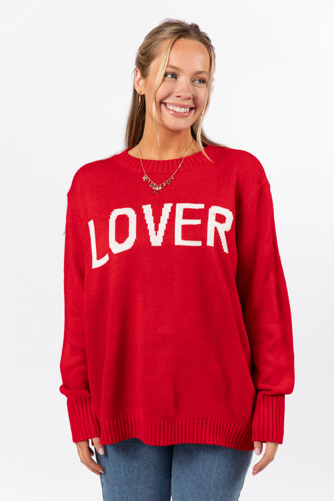 Lover Oversized Red Sweater