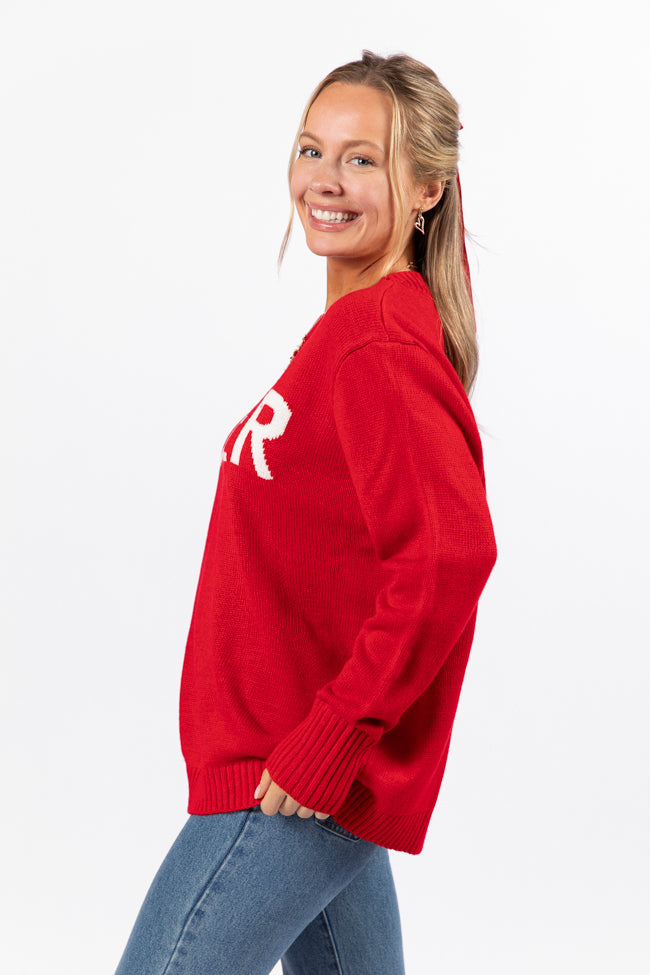 Lover Oversized Red Sweater