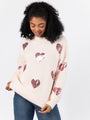 True Romance Blush Sequin Heart Sweater