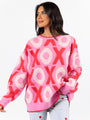 Hugs and Kisses Pink and Red Multi Embroidered Sweater