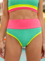 Do Not Disturb Mint Color Block Bikini Bottom