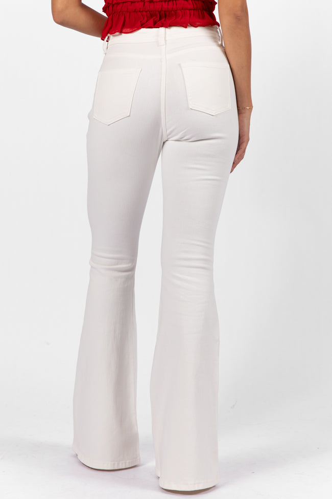 Maren White Stretchy Flare Jeans