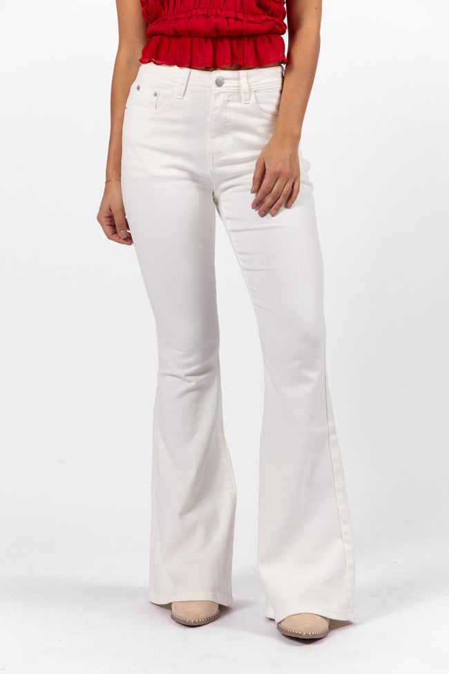 Maren White Stretchy Flare Jeans