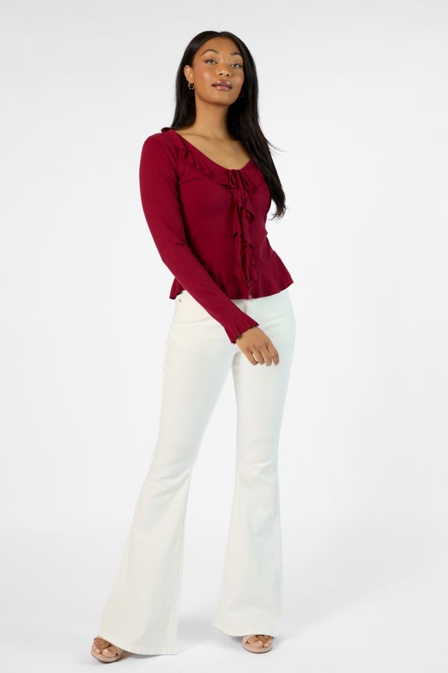 Maren White Stretchy Tall Flare Jeans