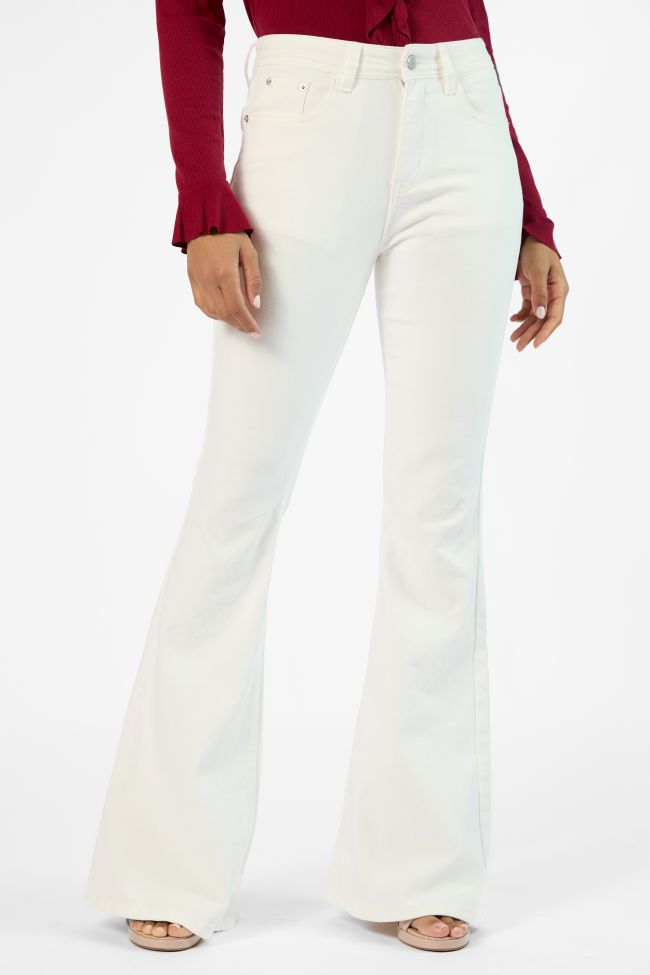 Maren White Stretchy Tall Flare Jeans