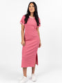 All Of You Pink and Red Striped Knit Dress