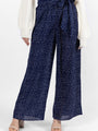 Over The Blues Navy Polka Dot Belted Wide Leg Pants - Coming Soon