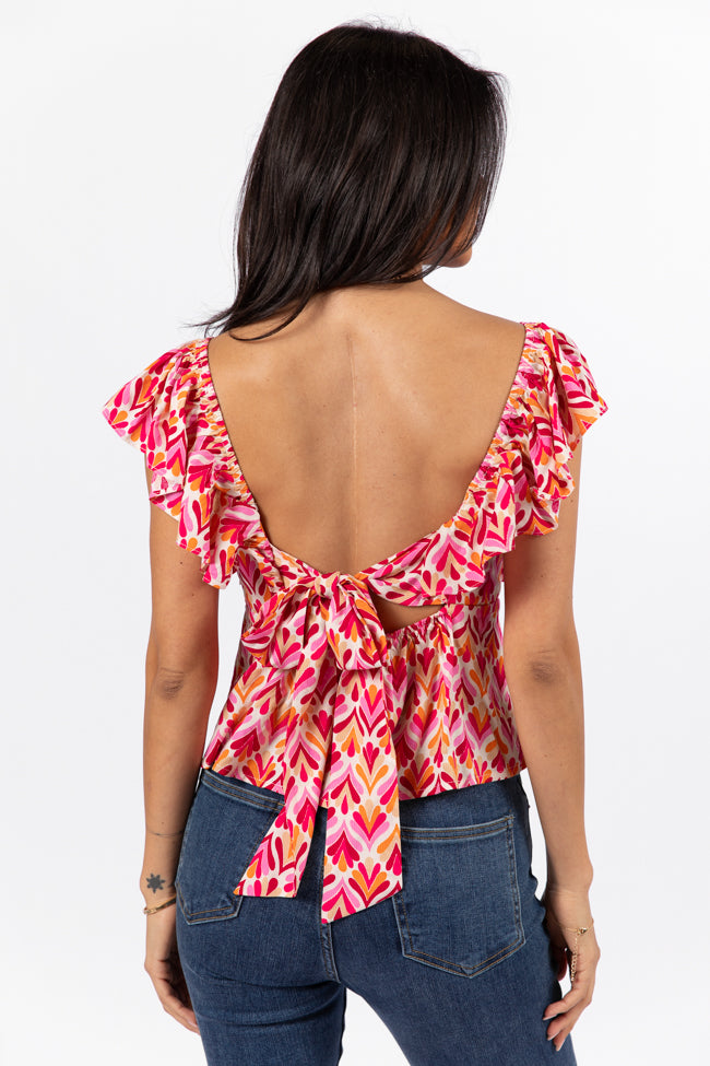 When We Met Multi Print Tie Back Padded Tank