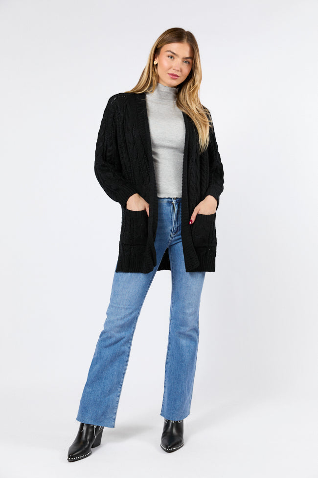 Sweet Nothings Black Chunky Cable Knit Cardigan