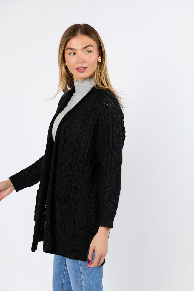 Sweet Nothings Black Chunky Cable Knit Cardigan