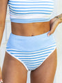 Do Not Disturb Light Blue Striped Bikini Bottom